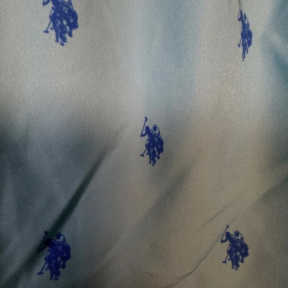 U.S. Polo‎ Assn Boys Aqua Blue Allover Pony Swim Trunks Shorts XL 14-16
